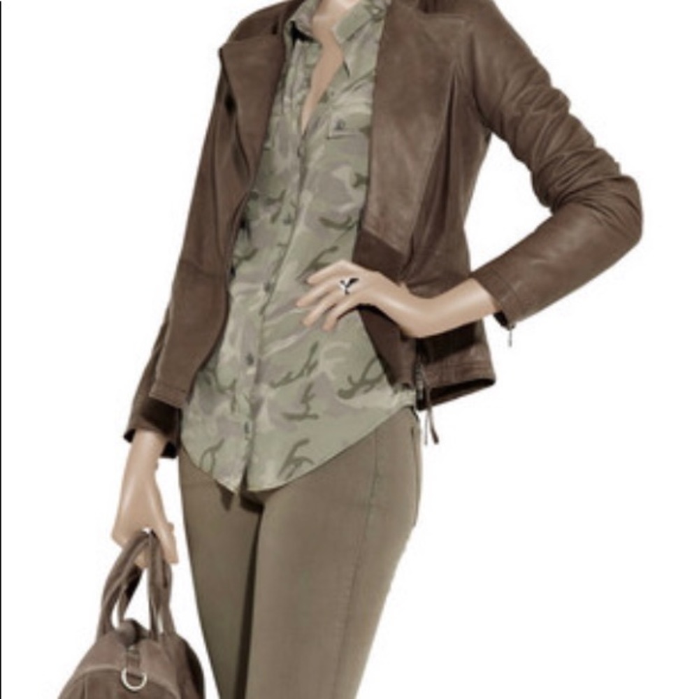 Equipment Sisley Camo Print Top, Size Small